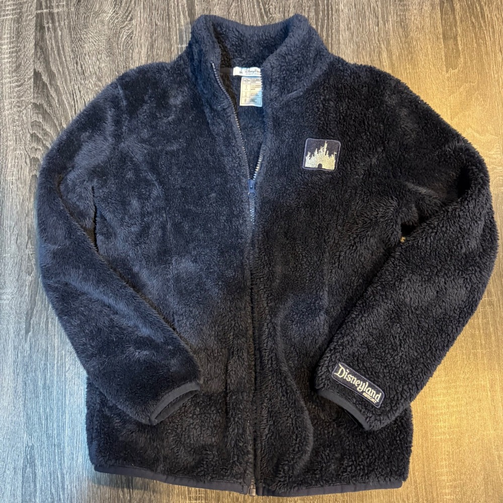 Disney Parks Cinderella's Castle Sherpa Fleece Jacket Navy Blue Women's Size XS - Picture 8 of 9